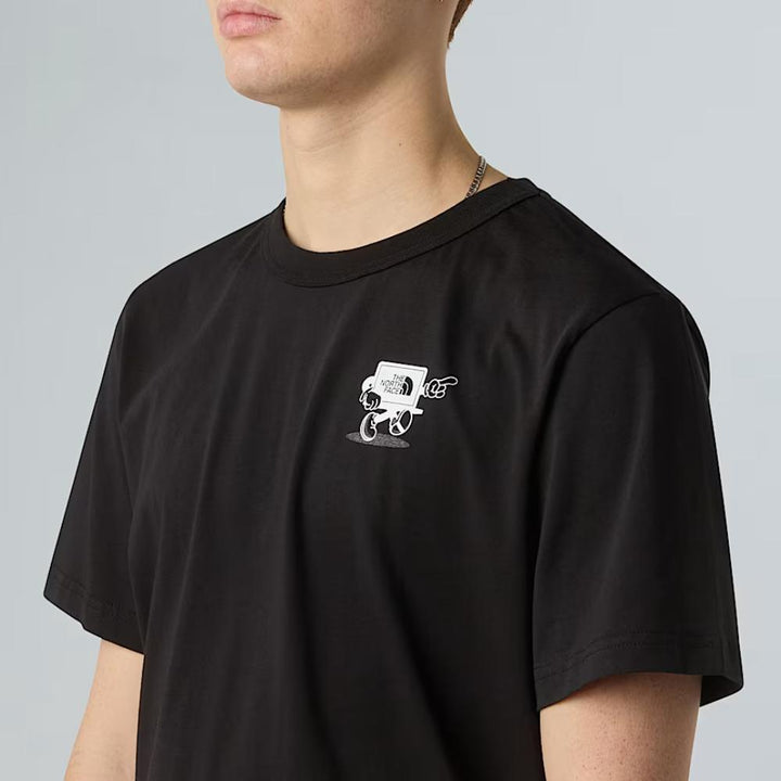 The North Face T-shirt Con Logo Cartoon Rilassata Uomo Black