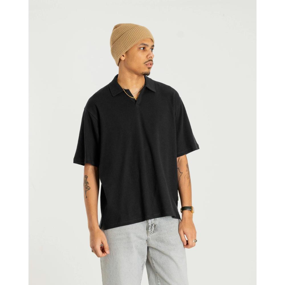 Woodbird Moul Terry Polo Uomo Black