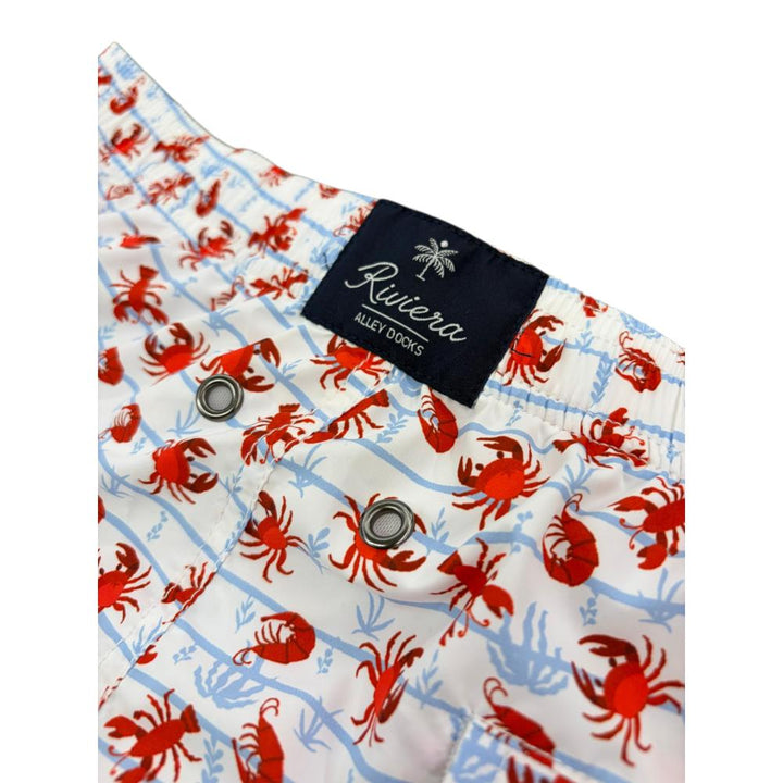 Alley Docks Costume Bianco e Azzurro Con Granchi e Gamberi Uomo