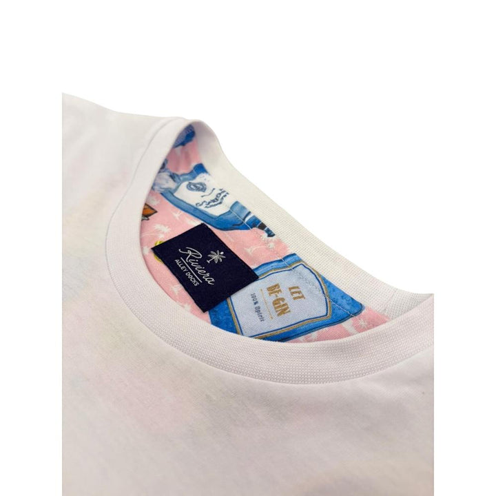 Alley Docks T-shirt Optical White con Stampa “support your local bartender” Uomo