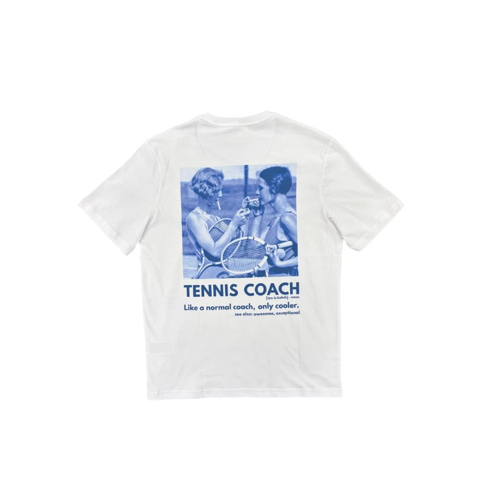 Alley Docks T-shirt Optical White Stampa "Tennis Coach" Uomo