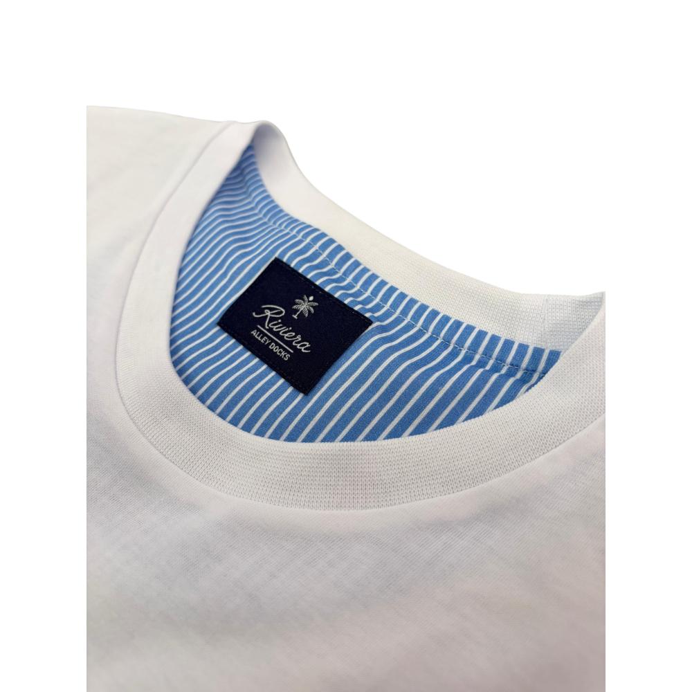 Alley Docks T-shirt Optical White Stampa "Tennis Coach" Uomo