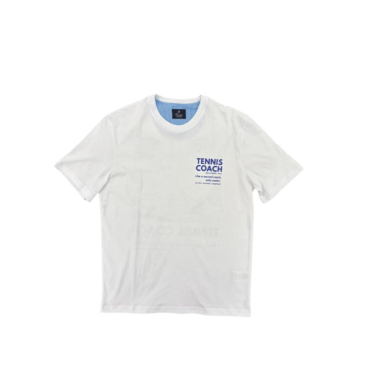 Alley Docks T-shirt Optical White Stampa "Tennis Coach" Uomo