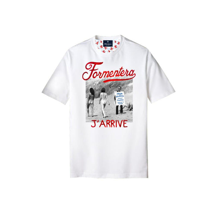Alley Docks T-shirt Optical White con Stampa “Formentera” Uomo