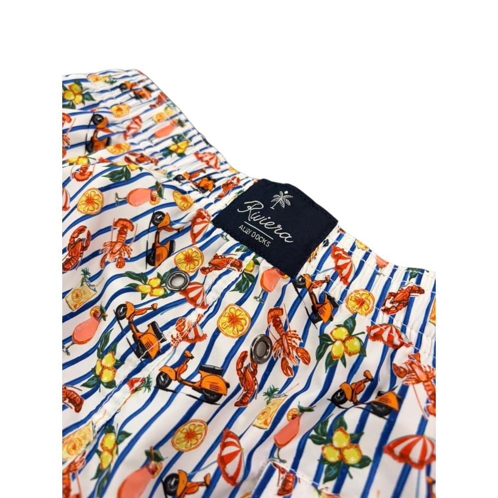 Alley Docks Costume Bianco e Blu con Aragoste e Spritz Uomo