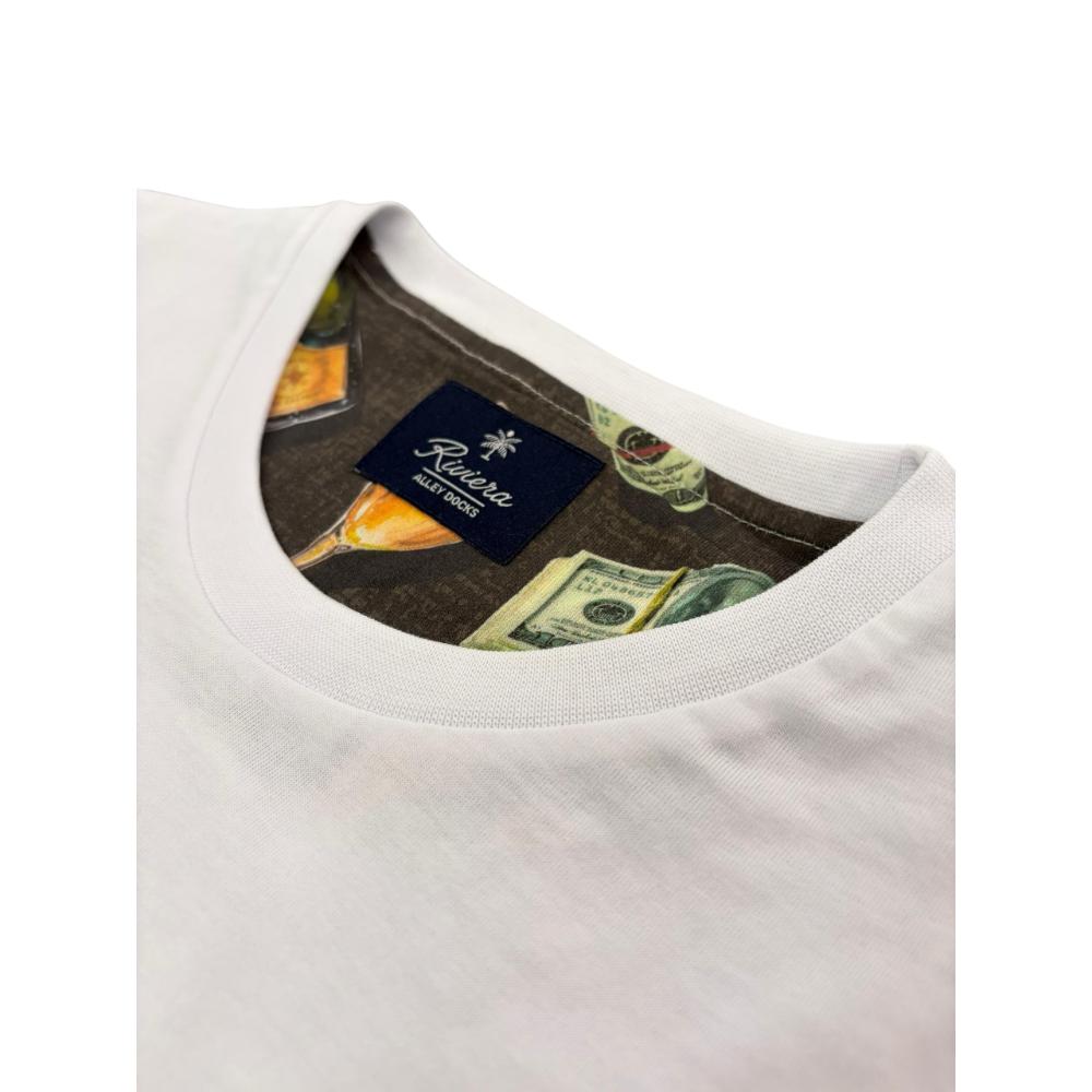 Alley Docks T-shirt Optical White con Stampa “sorry i can't, i'm very busy” Uomo
