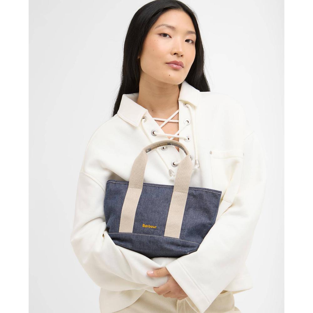 Barbour Mini Borsa Tote In Denim Mya Indigo Donna
