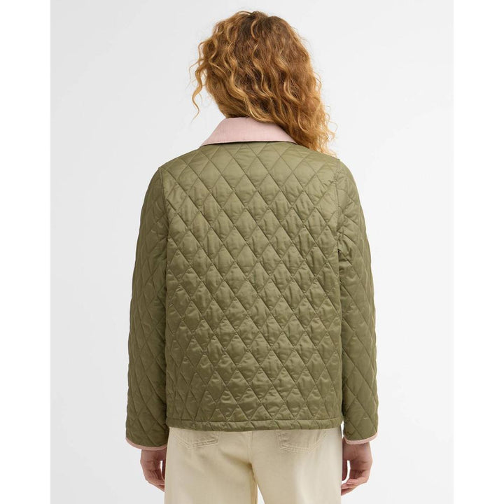 Barbour Giacca Trapuntata Liddesdale Cropped Icons Bleached Olive Donna