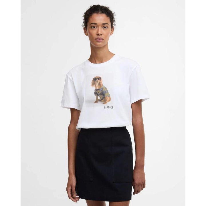 Barbour T-shirt Marine White Donna