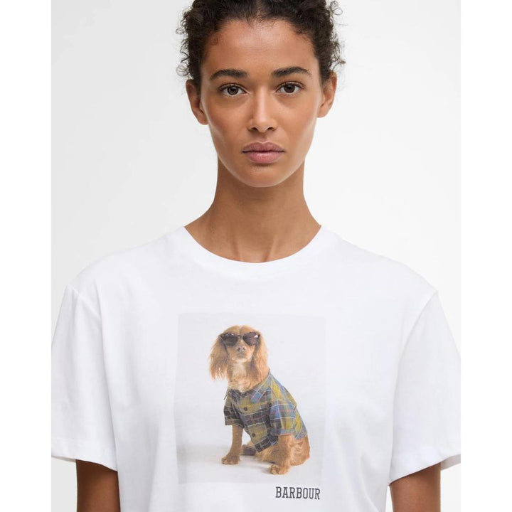 Barbour T-shirt Marine White Donna