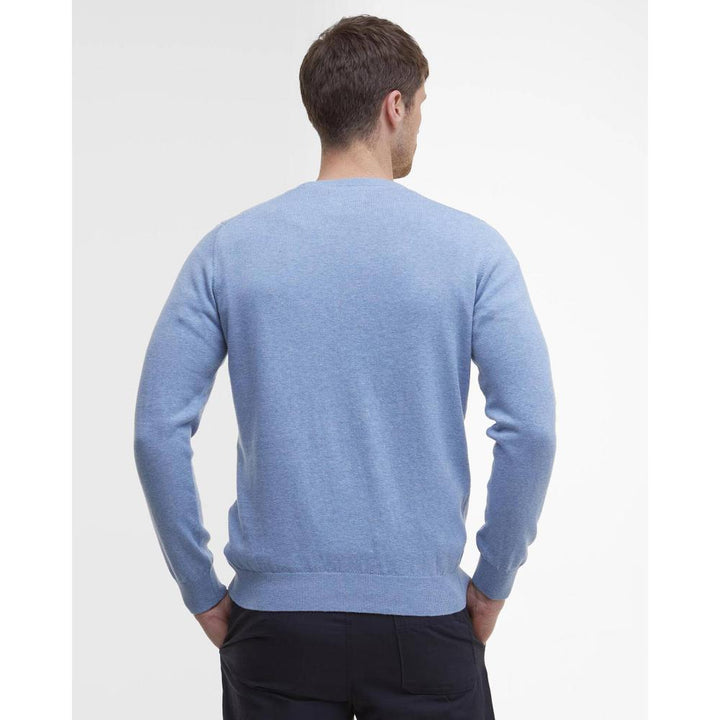 Barbour Maglione Girocollo In Cotone Pima Dark Chambray Uomo