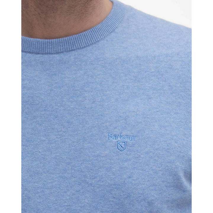 Barbour Maglione Girocollo In Cotone Pima Dark Chambray Uomo