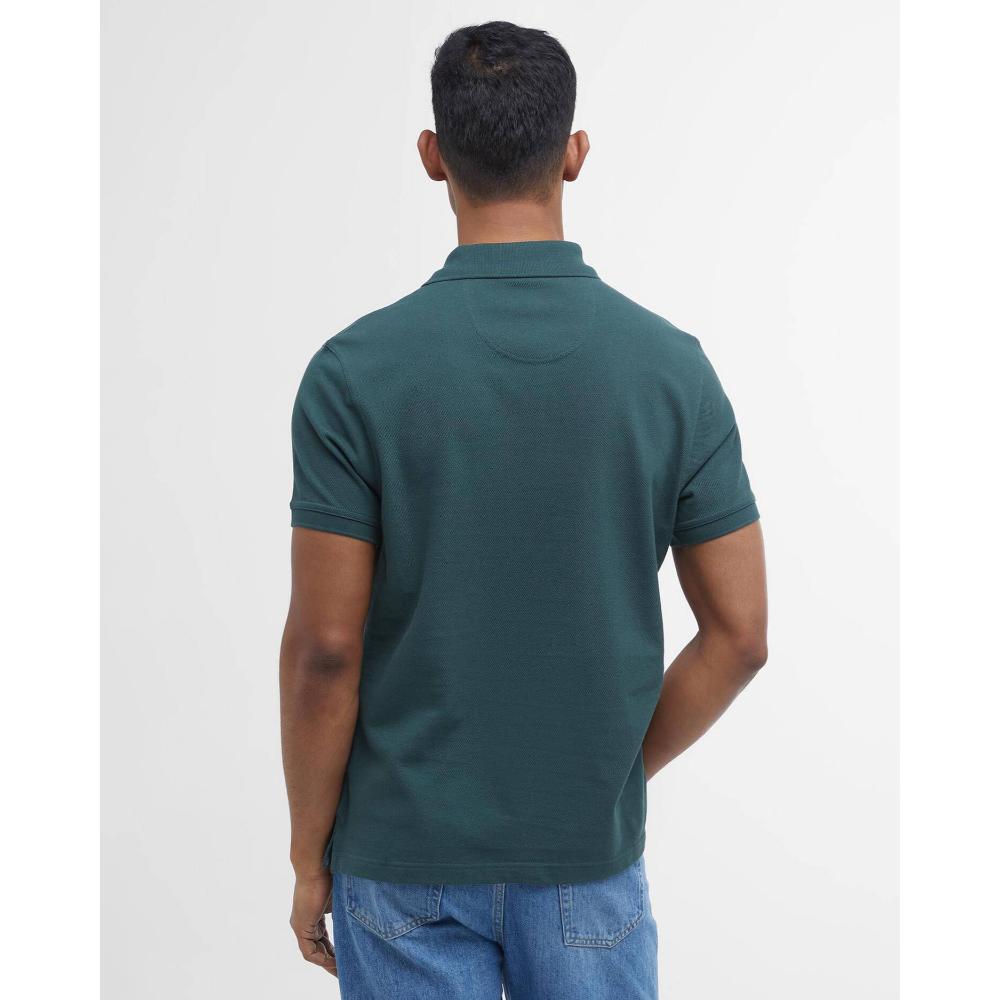 Barbour Tartan Pique Polo Green Gables Uomo