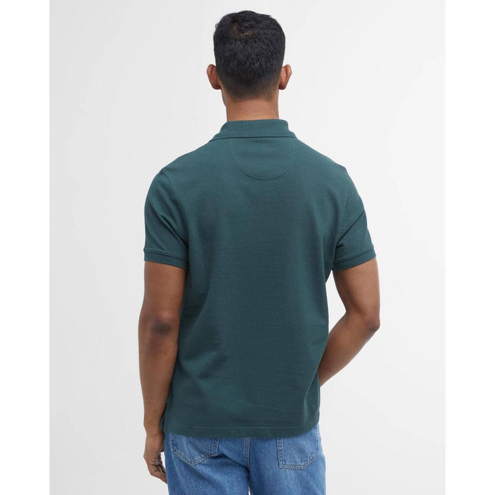 Barbour Tartan Pique Polo Green Gables Uomo