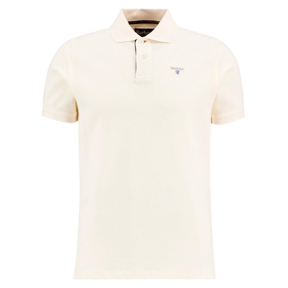 Barbour Tartan Pique Polo Whisper White Classic Uomo