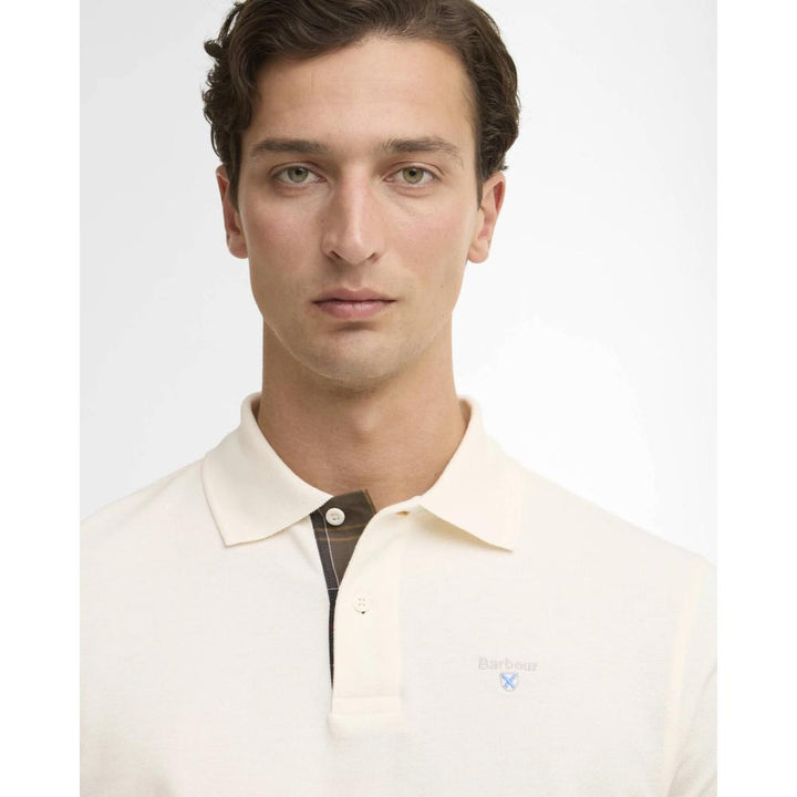 Barbour Tartan Pique Polo Whisper White Classic Uomo