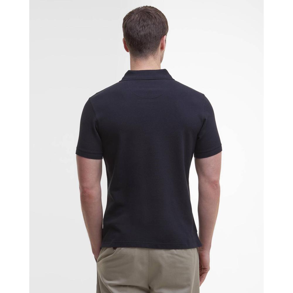 Barbour Tartan Pique Polo Black Modern Uomo