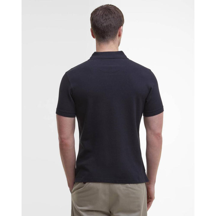 Barbour Tartan Pique Polo Black Modern Uomo