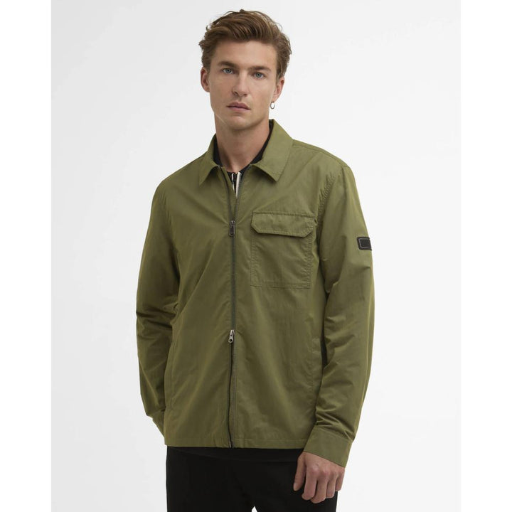 Barbour Overshirt Warren Burnt Olive Uomo