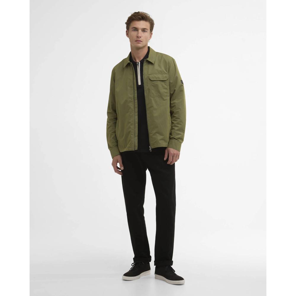 Barbour Overshirt Warren Burnt Olive Uomo