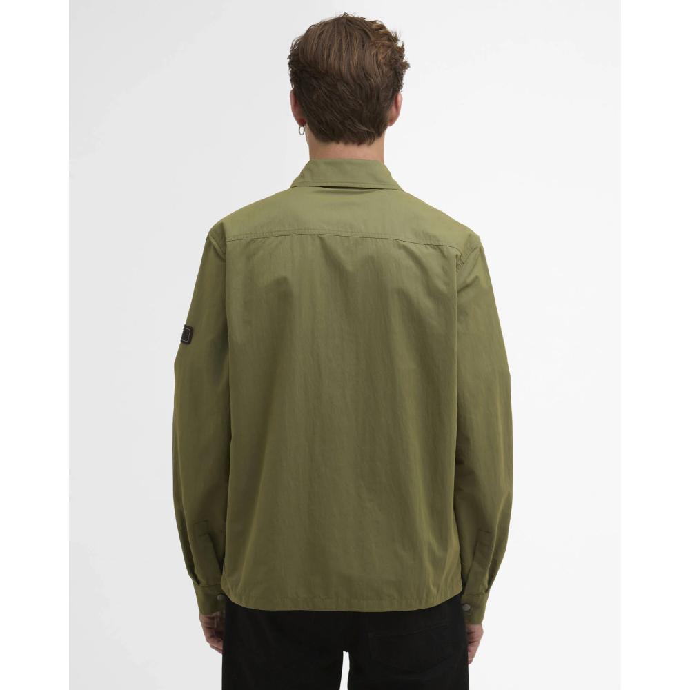 Barbour Overshirt Warren Burnt Olive Uomo