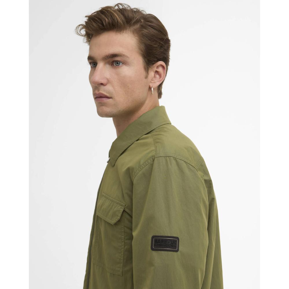 Barbour Overshirt Warren Burnt Olive Uomo