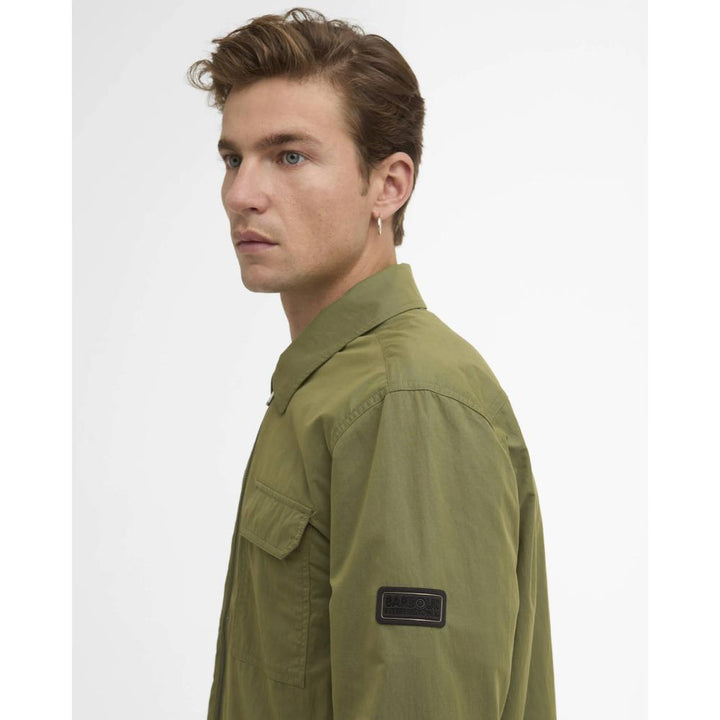 Barbour Overshirt Warren Burnt Olive Uomo