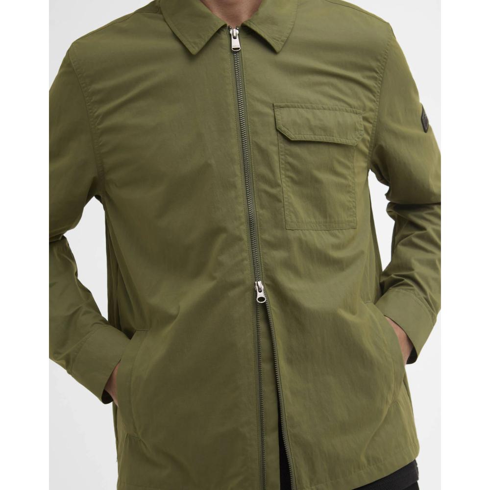 Barbour Overshirt Warren Burnt Olive Uomo