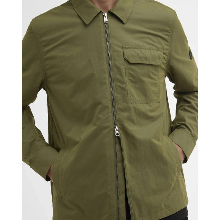 Barbour Overshirt Warren Burnt Olive Uomo