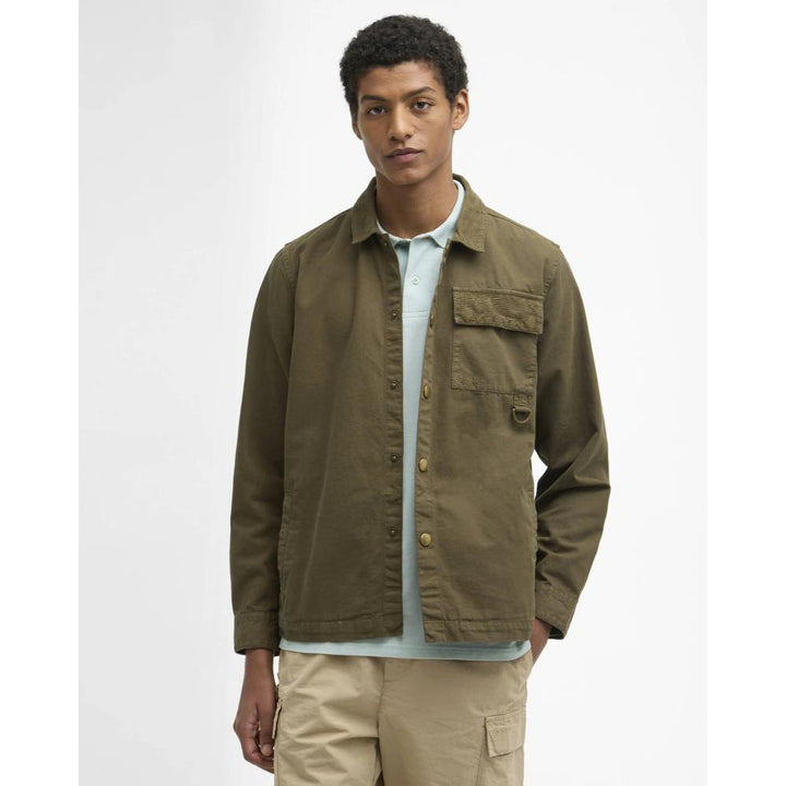 Barbour Overshirt Declan con Lavorazione Patchwork Ivy Green Uomo