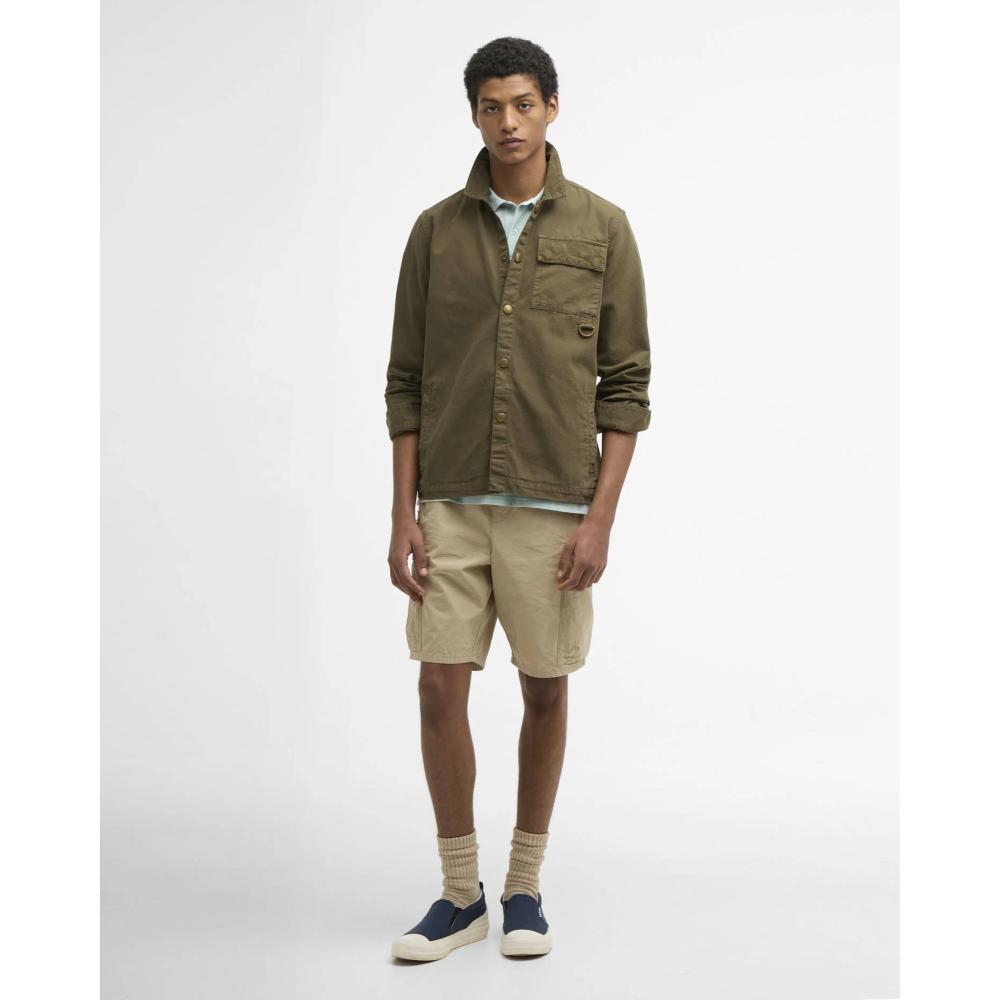 Barbour Overshirt Declan con Lavorazione Patchwork Ivy Green Uomo