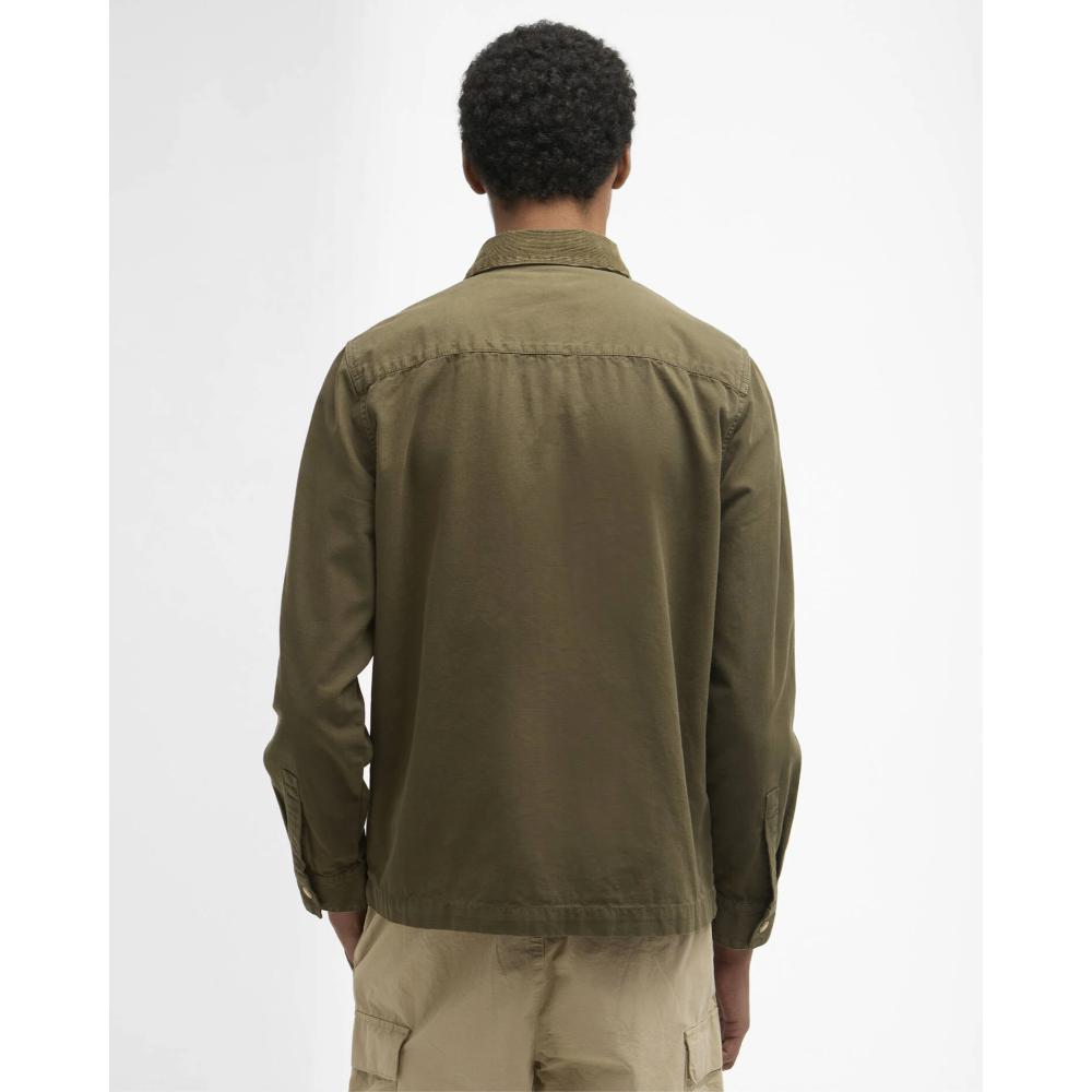 Barbour Overshirt Declan con Lavorazione Patchwork Ivy Green Uomo