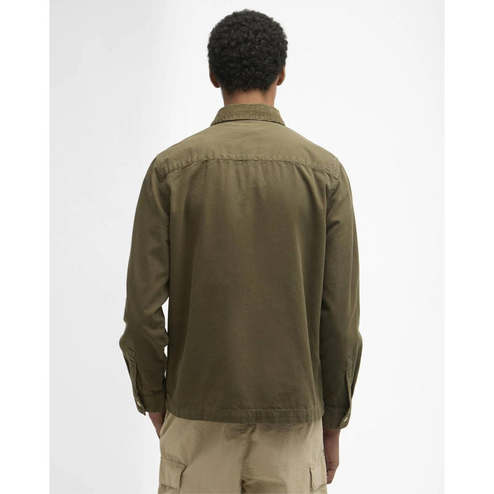 Barbour Overshirt Declan con Lavorazione Patchwork Ivy Green Uomo