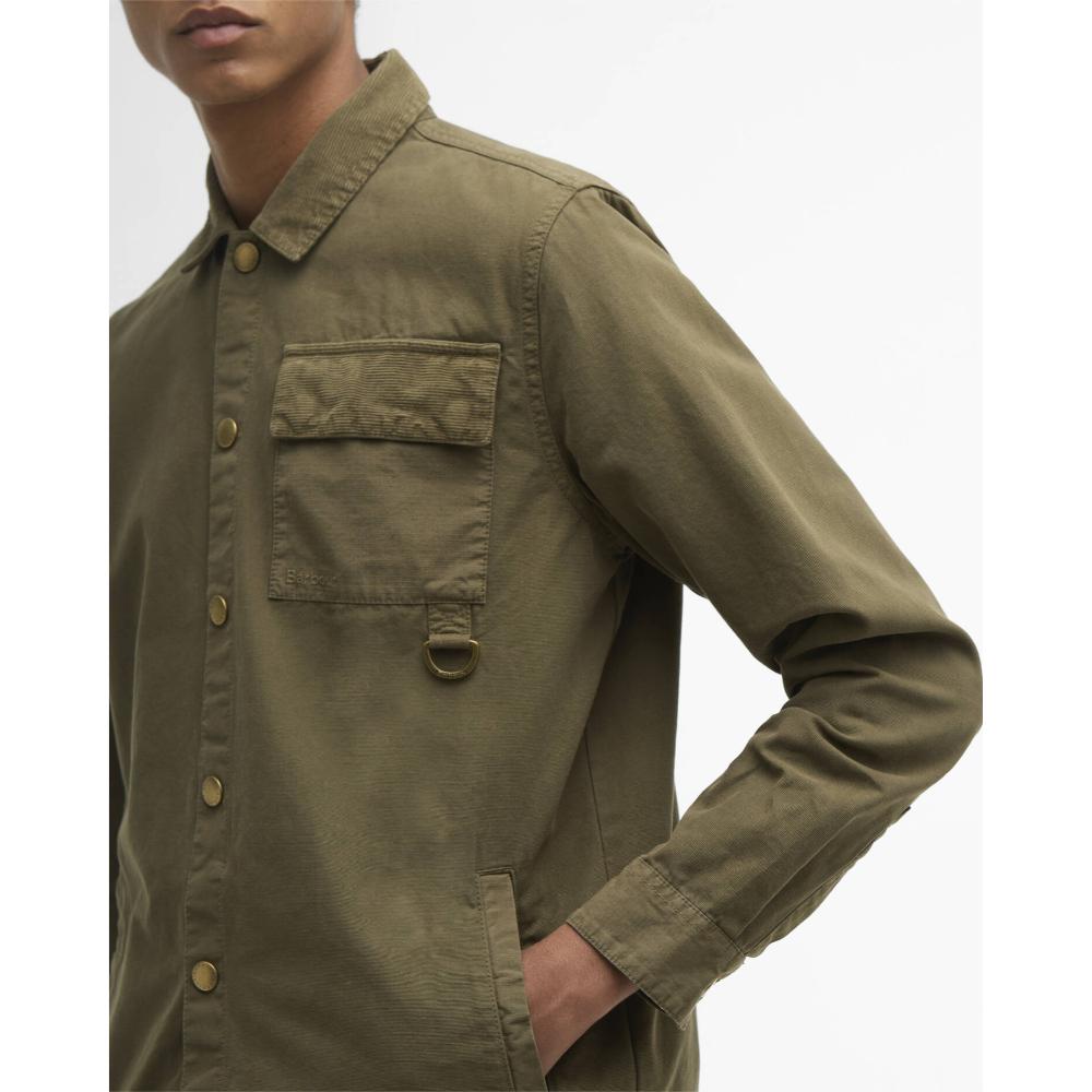 Barbour Overshirt Declan con Lavorazione Patchwork Ivy Green Uomo