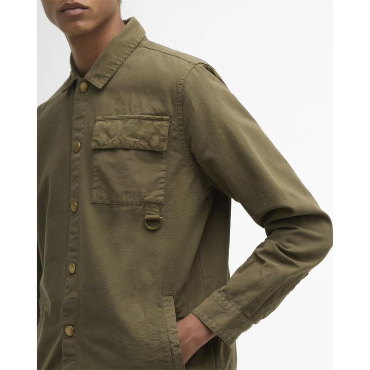 Barbour Overshirt Declan con Lavorazione Patchwork Ivy Green Uomo