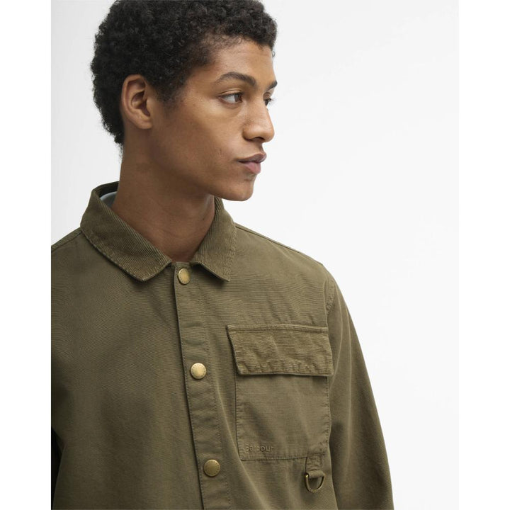 Barbour Overshirt Declan con Lavorazione Patchwork Ivy Green Uomo