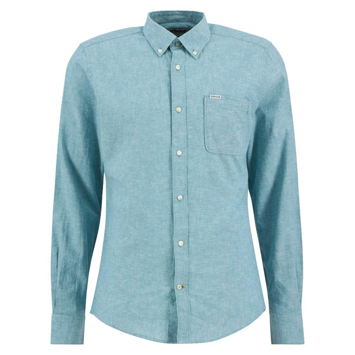Barbour Camicia Sartoriale Nelson Light Teal Uomo