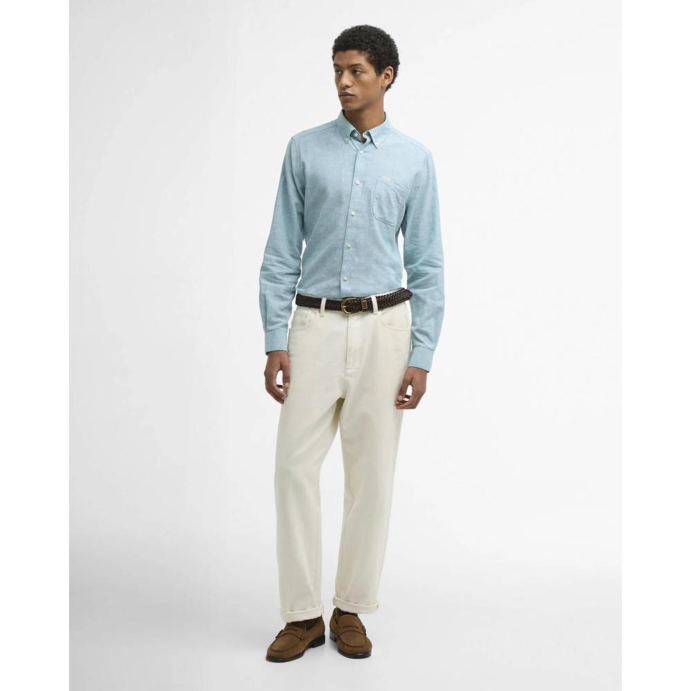 Barbour Camicia Sartoriale Nelson Light Teal Uomo