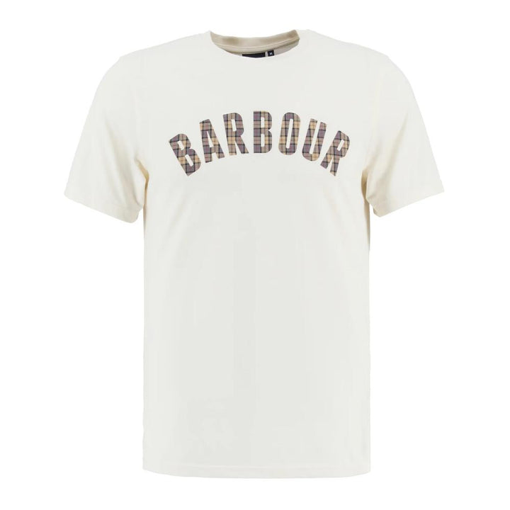 Barbour T-shirt Berwick In Tartan Whisper White Uomo