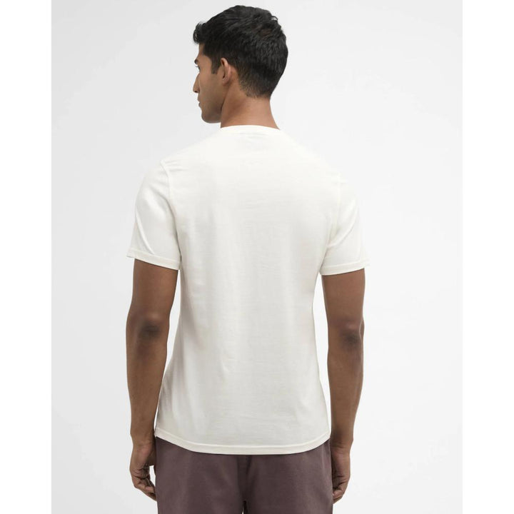 Barbour T-shirt Berwick In Tartan Whisper White Uomo