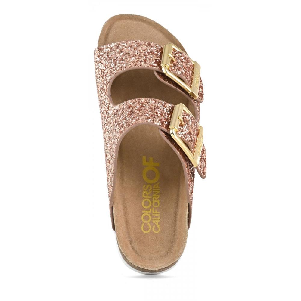 Colors Of California Slofi Sandalo Glitter Pink Gold Donna