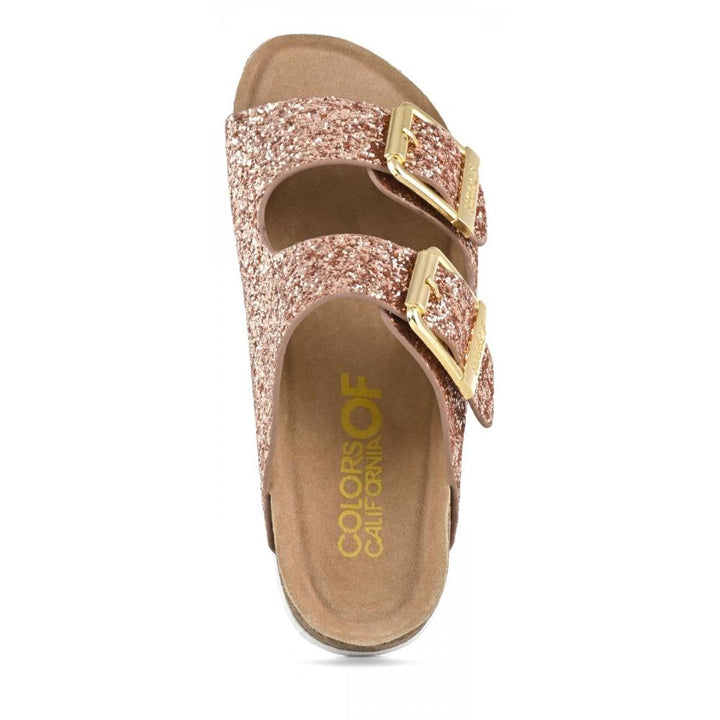 Colors Of California Slofi Sandalo Glitter Pink Gold Donna