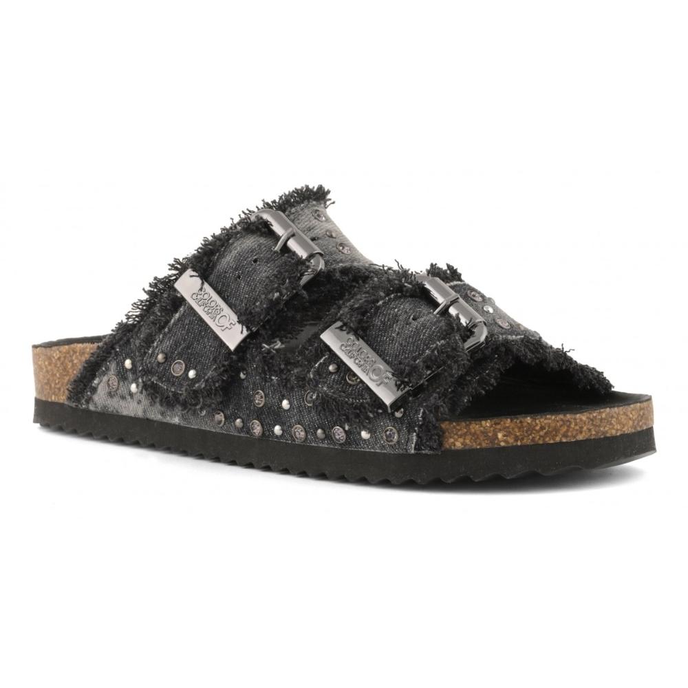 Colors Of California Slofi Sandalo In Denim Black Donna