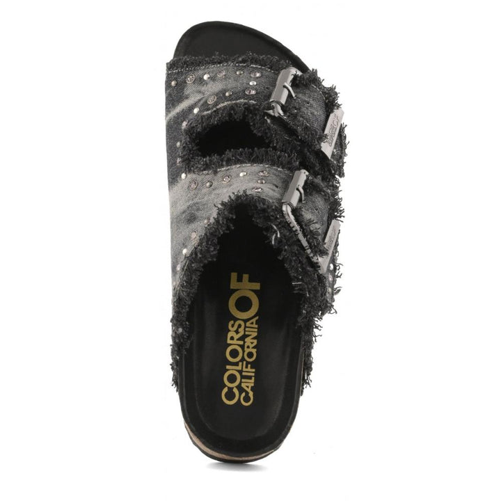 Colors Of California Slofi Sandalo In Denim Black Donna