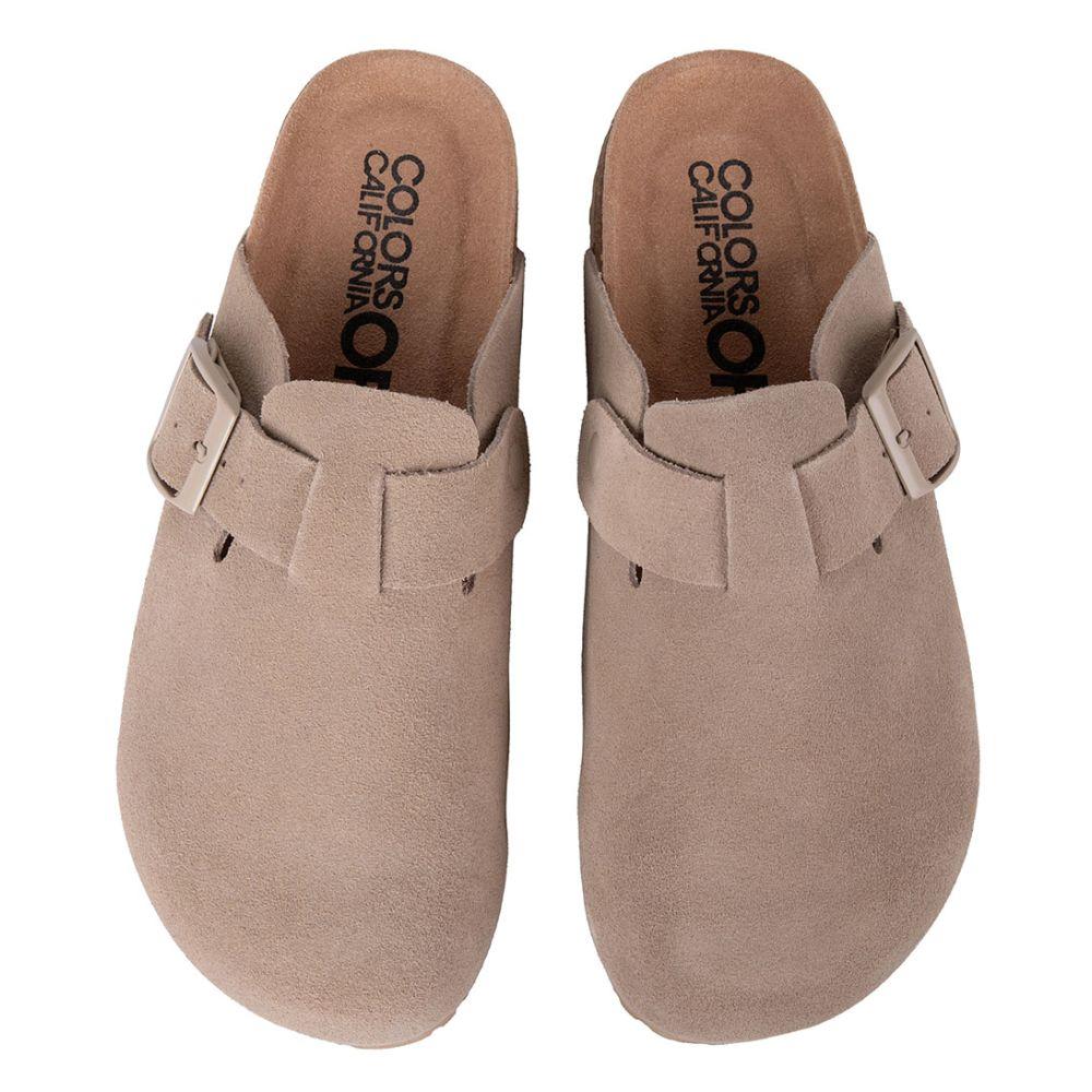 Colors Of California Sabot Sandal Suede Mud Uomo