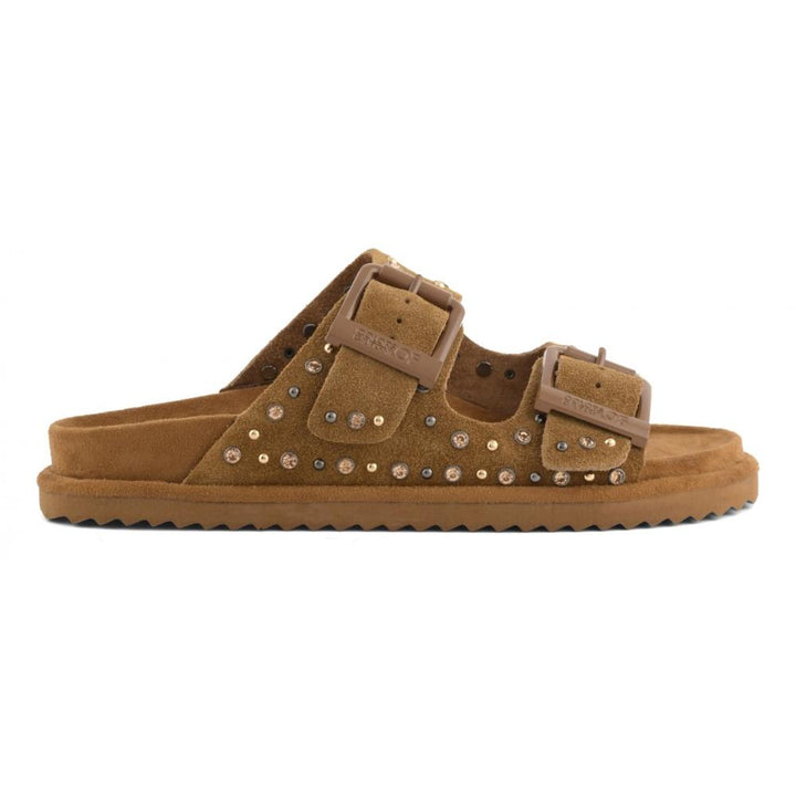 Colors Of California Slofiw Sandalo In Pelle Tan Donna