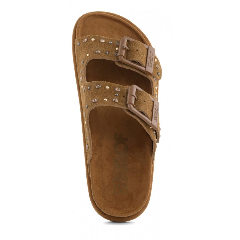 Colors Of California Slofiw Sandalo In Pelle Tan Donna