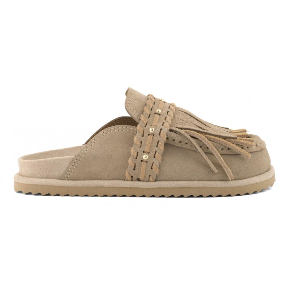 Colors Of California Slofiw Sabot In Pelle Scamosciata Donna Mud