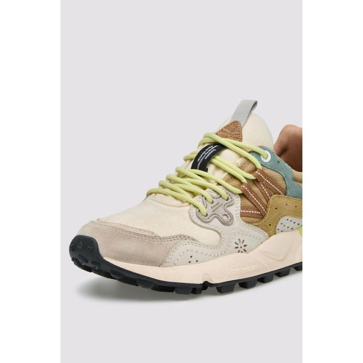 Flower Mountain Yamano 3 Uni Sneakers in Suede e Tessuto Tecnico Grigio Bianco Marrone Chiaro Uomo