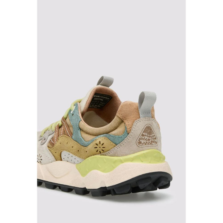 Flower Mountain Yamano 3 Uni Sneakers in Suede e Tessuto Tecnico Grigio Bianco Marrone Chiaro Uomo